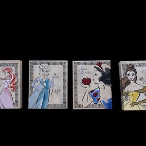 Disney Artissimo Princess Canvas Art Set - Pink, Blue, Red, Yellow Set of 5
